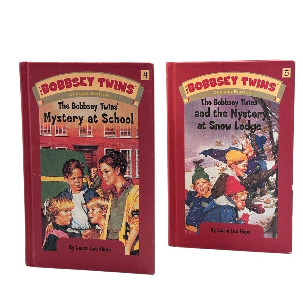 VTG 1989-90 Reproduction of 2 Bobbsey Twins Books, #'s 4 & 5, Laura Lee Hope, HC
